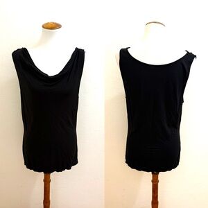 Ann Taylor Black Draped Tank Top